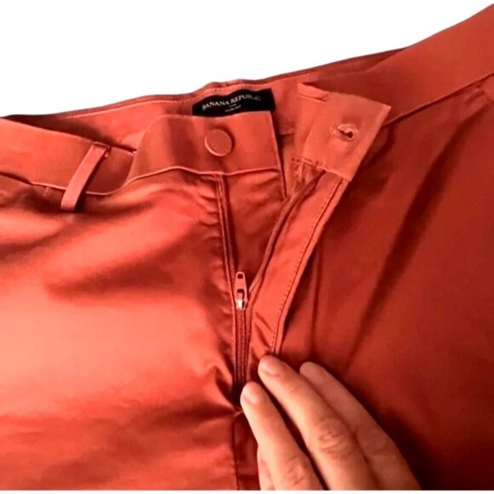 Banana Republic Slim Fit Chino Pants Rust Red Stretch Cotton 33x30 - Picture 5 of 9